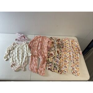 Lot of 5 Pieces Milkberry 0-3, 6-9 ruffle zippy footed,  bamboo Girls